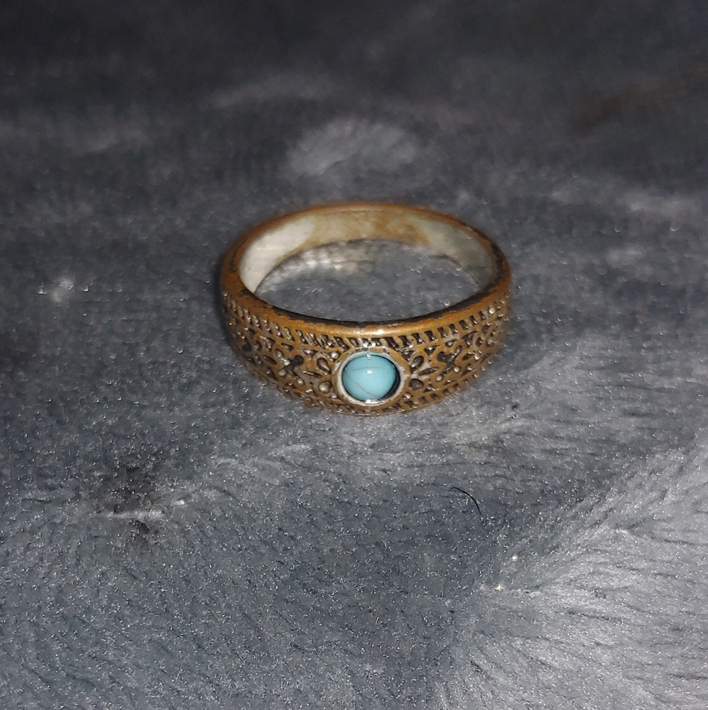 Rusty Silver & Turquoise Ring
